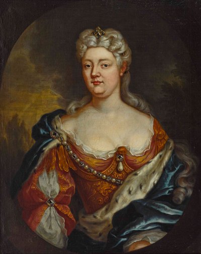 拿骚萨尔布吕肯伯爵夫人卡罗琳的肖像1704-1774，c。 1725。 作者 Unbekannt