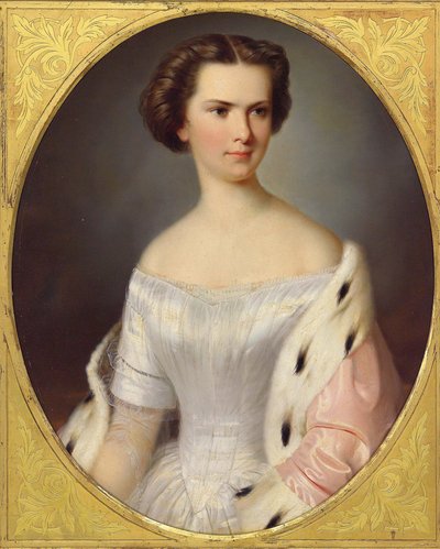 奥地利伊丽莎白女皇的画像，约1855年。 作者 不明