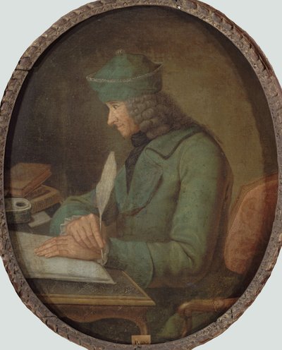 弗朗索瓦-玛丽-阿鲁瓦-德-伏尔泰的肖像，1694-1778年，在他的书房，18世纪下半叶。 作者 不明