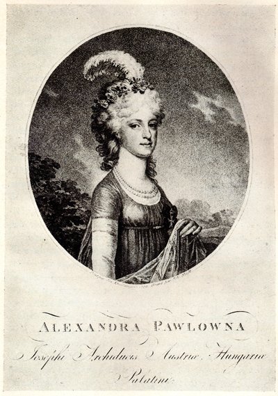大公爵夫人的肖像亚历山德拉·帕夫洛夫娜（Alexandra Pavlovna）1783-1801，十九世纪初。 作者 不明