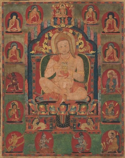 喇嘛和玛哈希达斯参加的Jnanatapa肖像，ca。 1350。 作者 不明