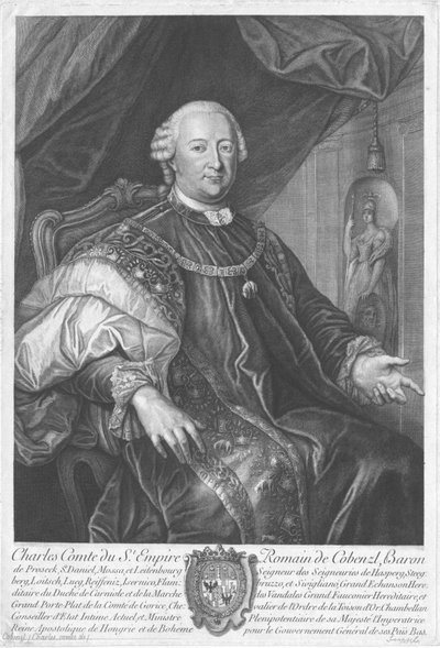 约翰·卡尔·菲利普·约翰·伯爵（von Cobenzl）的肖像1712-1770。 作者 不明