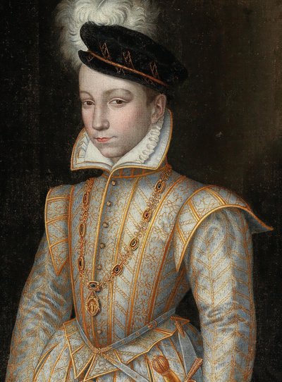 法国国王查理九世1550-1574年的画像，约1560年。 作者 Unbekannt
