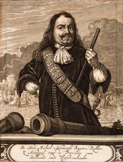 米歇尔·德·鲁伊特（Michiel de Ruyter）肖像1607-1676来自：战争现场，1675年。 作者 不明