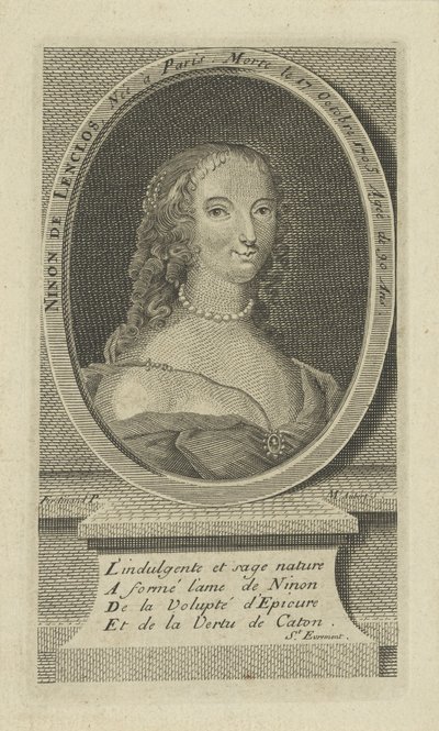Ninon Lenclos肖像1620-1705，约1730年。 作者 不明