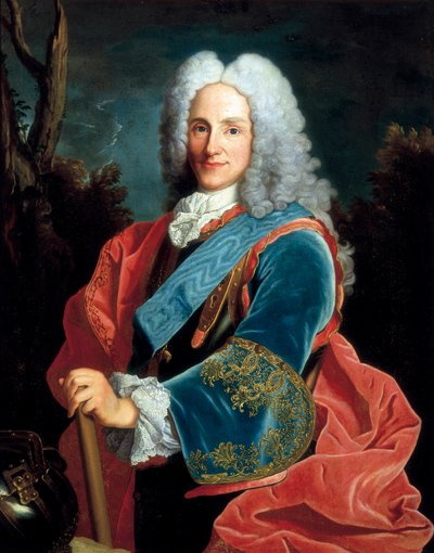 西班牙国王菲利普五世 (1683-1746) 的肖像。 匿名绘画，巴洛克艺术。 布面油画。 作者 不明