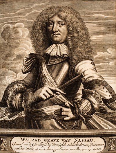 拿骚-乌辛根（Nassau-Usingen）瓦尔拉德亲王的肖像1635-1702年来自：战争现场，1675年。 作者 不明