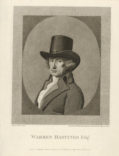 Warren Hastings, Esq.的画像，出版。1795. 作者 不明