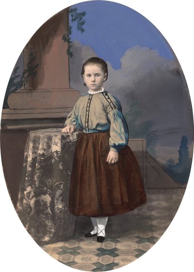 一个女孩的肖像，1860年代。 作者 不明