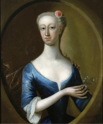 一位女士的画像，约1740年。 作者 不明