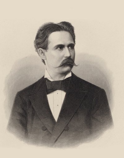 钢琴家和作曲家Xaver Scharwenka 1850-1924的肖像，约1880年。 作者 不明