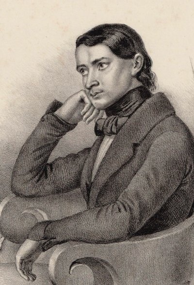 作曲家肖像阿尔弗雷德·乔利（Alfred Joly），1850年。 作者 不明