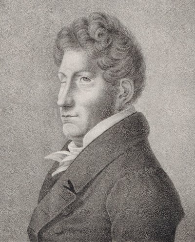 作曲家弗里德里希·库劳（Friedrich Kuhlau）的肖像1786-1832年。 作者 不明