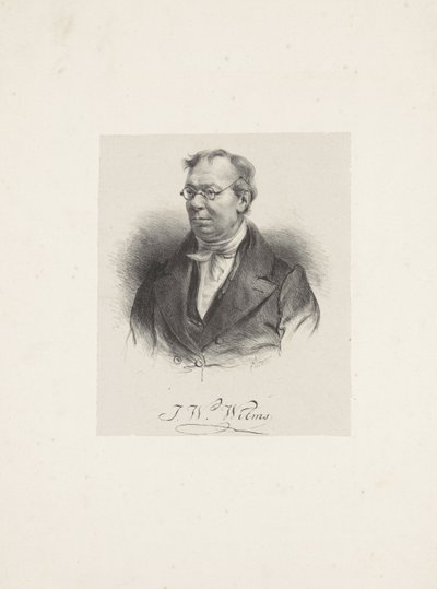 作曲家约翰-威廉-威尔姆斯的肖像，1772-1847年，1835年。 作者 不明