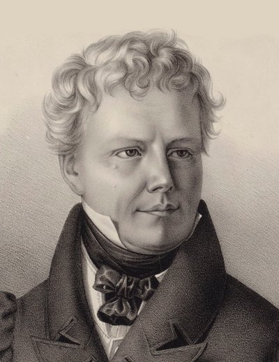 作曲家Xaver Schnyder von Wartensee 1786-1868的肖像，1832年。 作者 不明