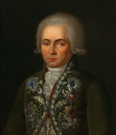 诗人加夫里拉·德扎文（1743-1816）肖像，1790年代 作者 不明