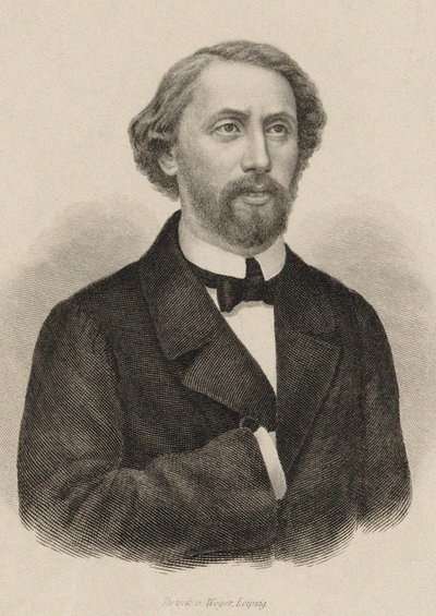 钢琴家和作曲家Julius Schulhoff的肖像，1825-1898年，1860年。 作者 不明