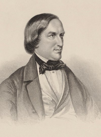钢琴家和作曲家卡尔·奥古斯特·克雷布斯（Karl August Krebs）1804-1880年的肖像。 作者 不明