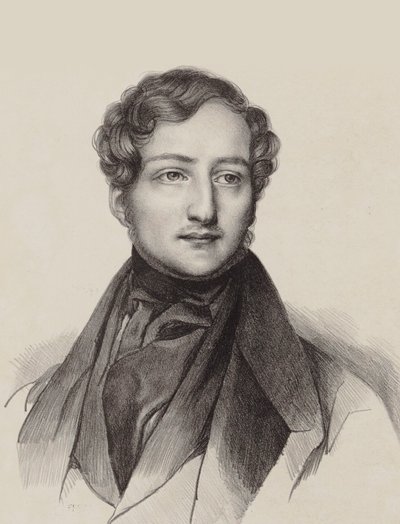 钢琴家和作曲家Sigismund Thalberg 1812-1871年的肖像。 作者 不明
