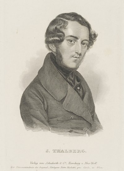 钢琴家和作曲家Sigismund Thalberg的肖像1812-1871年，c。 1850年。 作者 不明