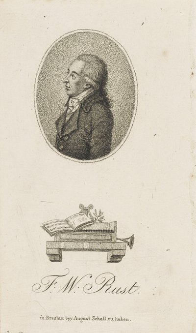 小提琴家和作曲家弗里德里希·威廉·鲁斯特（Friedrich Wilhelm Rust）1739-1796的画像，c。 1800。 作者 不明