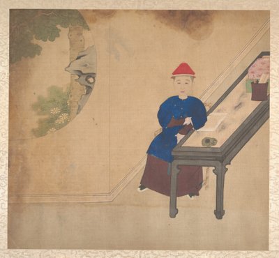 满族家庭成员的肖像，十九世纪中叶。 作者 不明