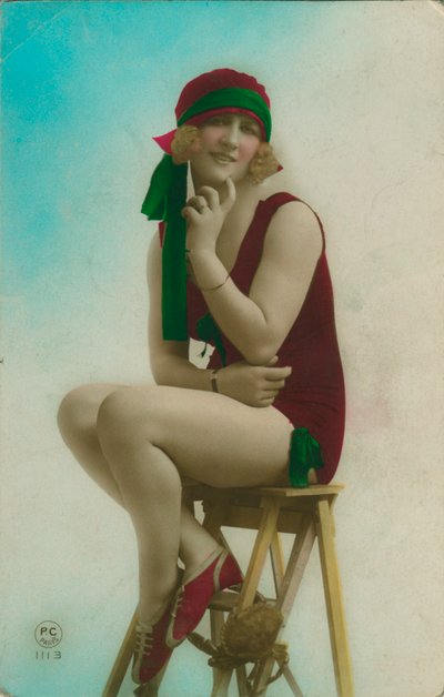一位游泳者的明信片，c1920s 作者 不明