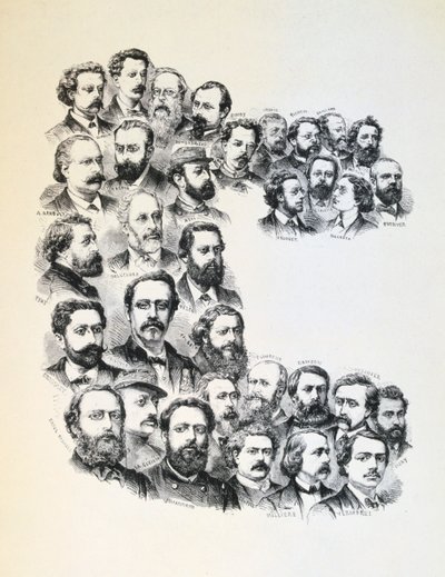 带公社肖像的海报，巴黎公社，1871年。 作者 不明