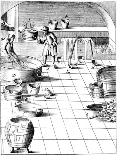 1683年，准备将铜和银合金化以生产硬币 作者 不明
