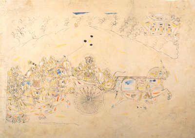 曼·辛格及其后宫肖像的准备研究，1810-15年。 作者 不明