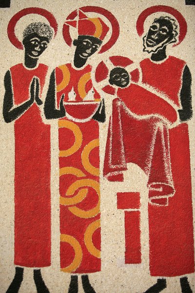 Presentation de Jesus au temple The Keur Moussa abbey church fresco was designed and painted in 1963 by Dom Georges Saget , Keur Moussa, Senegal 作者 不明