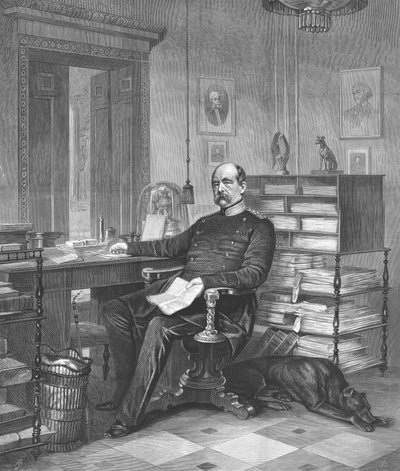 875斯麦王子在他的书房中，1875年 作者 不明