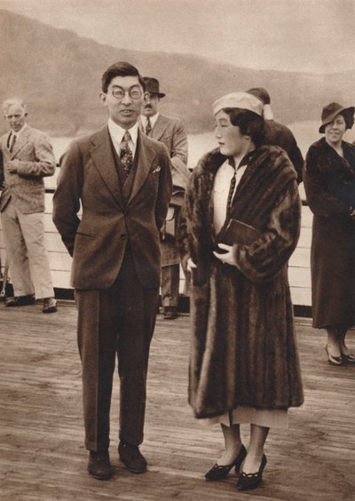 王子和秩父公主抵达玛丽皇后，1937年4月12日 作者 不明