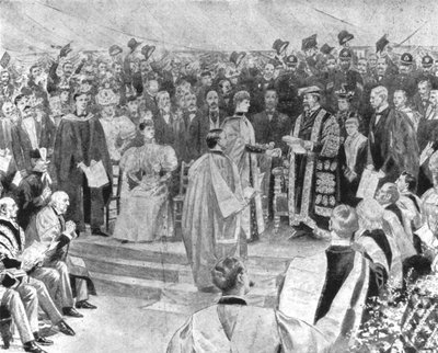 亚历山德拉公主获得音乐博士学位... 1806年，1901年。 作者 不明