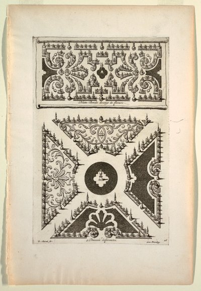 印刷品，Platte Bende decoup de Floeurs（平坦的花带，五个不同的变化）。 作者 不明