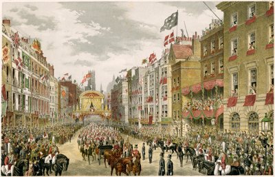 伦敦威斯敏斯特大街上的游行，1863年 作者 不明