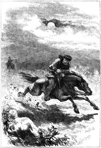 对侦察兵保罗·里维尔（Paul Revere）的追求，1775年c1880年 作者 不明