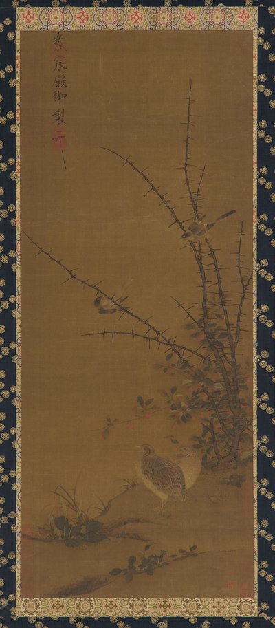 鹌鹑、其他鸟类和荆棘，18世纪 作者 不明