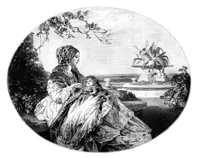 维多利亚女王和亚瑟王子，1850年 作者 不明