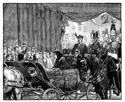维多利亚女王（Victoria Queen）于1869年在伦敦开放Blackfriars桥 作者 不明