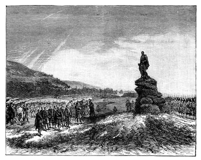 维多利亚女王在1860年代在苏格兰巴尔莫勒尔揭开阿尔伯特亲王雕像 作者 不明