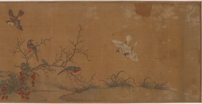 兔子、鸟和花，17世纪。 作者 不明