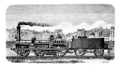 英国工程师Thomas Russell Crampton在1849年设计的铁路蒸汽机车 作者 不明