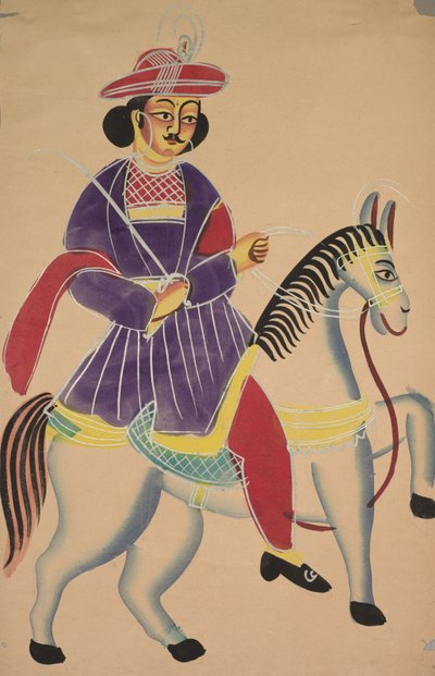拉贾骑着马，1800年代。 作者 不明