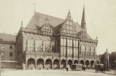不来梅市政厅。 1900年左右 作者 不明