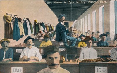c1910年代，古巴哈瓦那雪茄工厂的读者 作者 不明