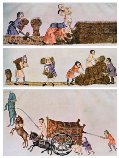 收割，搬运和搬运车c1300-1340，c1900-1920 作者 不明