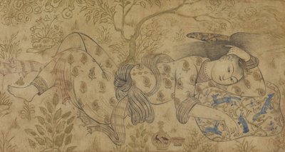 卧姿图，1630-40。 作者 不明