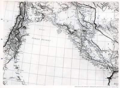 雷内尔（Rennells）叙利亚沙漠地图，日期为1809年，出版于1831年1937年 作者 不明