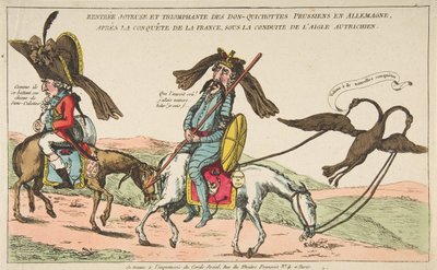 征服后，普鲁士的唐吉x德人快乐而成功地返回德国。 1792。 作者 Unbekannt